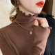 木耳边德绒加厚打底衫 女秋冬半高领内搭洋气上衣双面加绒长袖 T恤