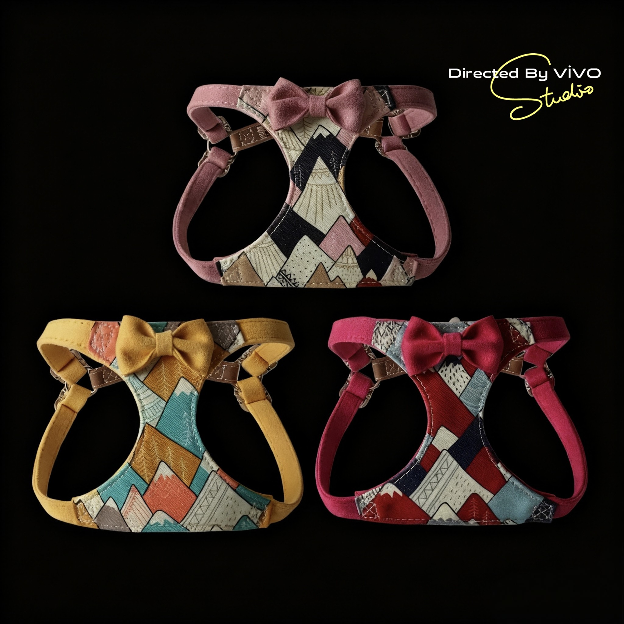 公主风蝴蝶结胸背带套装小狗背心牵引绳可调节中小型犬狗牵引绳