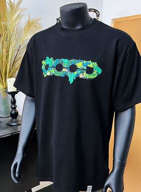 立体绿色地球刺绣【绿地图】GD品牌t恤320克重磅工艺男女同款短袖