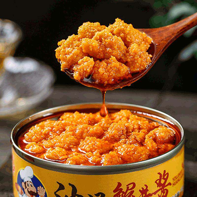 宁波特色梭子蟹蟹浆蟹酱 红膏蟹糊 蟹膏 蟹黄酱蟹类制品 醉蟹