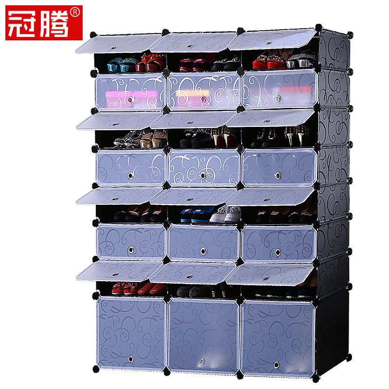 简易鞋柜高多层防尘立式鞋架组装家用经济型简约现代塑料超大容量