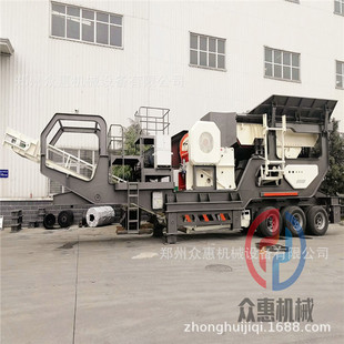 河卵石移动制砂生产线 制砂机设备 履带式建筑垃圾移动破碎站