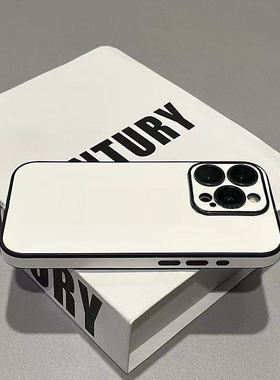 【高档贴皮】多巴胺白色适用iPhone16Promax苹果15promax手机壳17pro皮质14pm全包防摔12高级网红撞色小众