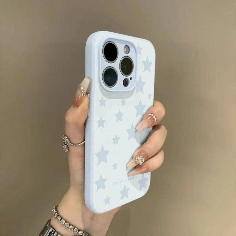 ins风蓝底星星适用于iPhone17手机壳苹果16promax软壳15PLUS男女14小众13pro防摔12/11保护套