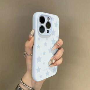 ins风蓝底星星适用于iPhone17手机壳苹果16promax软壳15PLUS男女14小众13pro防摔12/11保护套