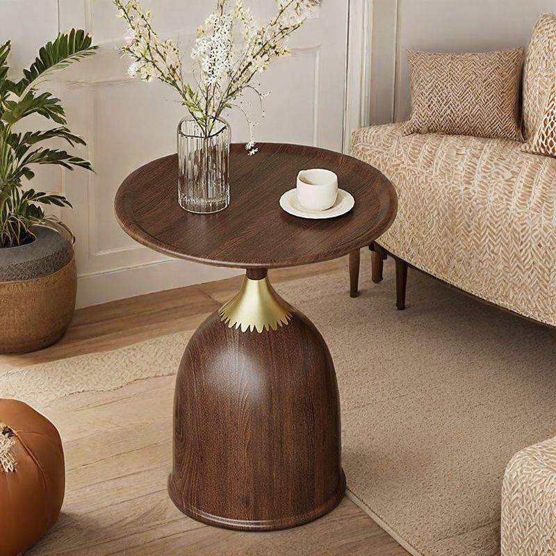 拉车套罩胡桃木色边几意式极简圆几圆形茶几简约轻奢床头柜边几沙,电子元器件市场,LED反光杯,淘宝优惠券,粉丝福利购,淘宝优惠卷