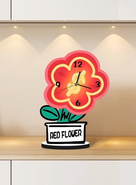 奶油ins风桌面时钟摆件客厅玄关座F钟式创意摆台简约现代静音钟表