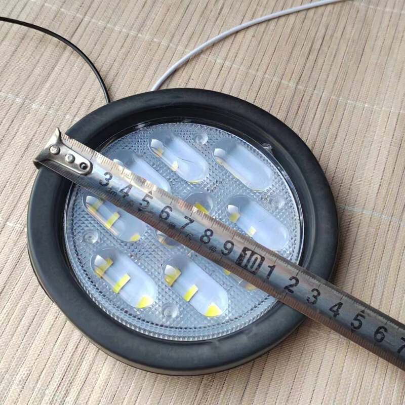 中集挂车后尾灯小三色圆尾灯led转向橡皮圆形倒车灯大货车24V四寸