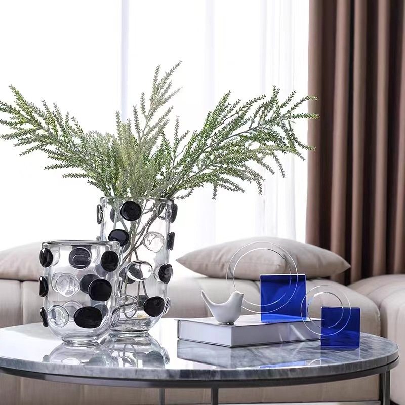 手工制作黑白北欧轻奢玻璃花瓶样板房客厅餐桌玄关卧室装饰品,清洗/食品/商业设备,其他清洗机,淘宝优惠券,粉丝福利购,淘宝优惠卷