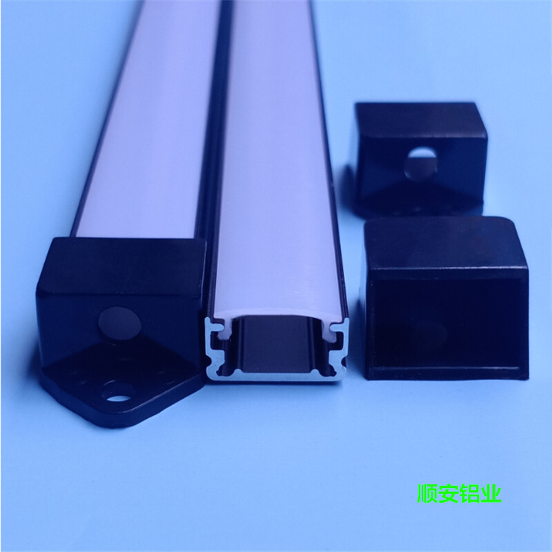 LED线条灯外壳 硬灯条外壳槽铝材套件黑色铝线条灯铝槽堵头现货