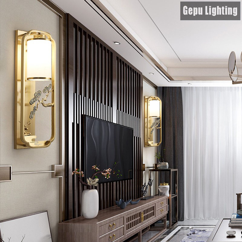 室内壁灯新中式客厅现代简约中国风卧室床头走廊楼梯别墅家用装饰