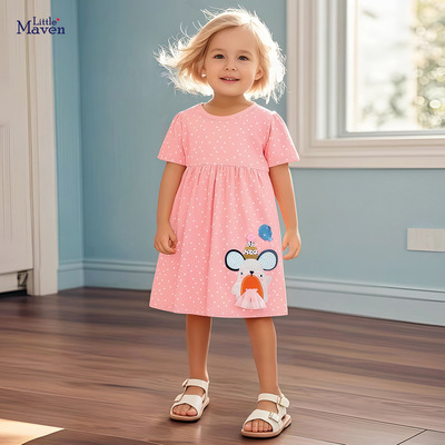 Little maven新款女童公主连衣裙可爱纯棉宝宝儿童裙子夏季童裙