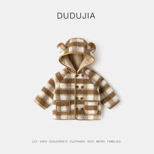 嘟嘟家童装宝宝外套冬装新款儿童加厚呢大衣洋气女童上衣男童衣服