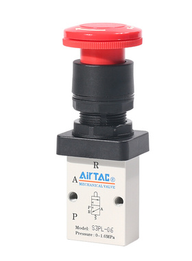 机械阀S3PL-M5/06/08R停驻旋转按钮型手动阀控制阀