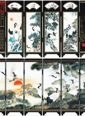 漆器小屏风工艺品摆件家居装饰办公室客厅桌面中式复古中国风礼品