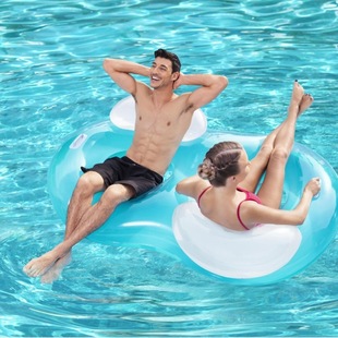 Bestway43009双人坐圈超大号胖子水上漂流游泳圈加厚浮船