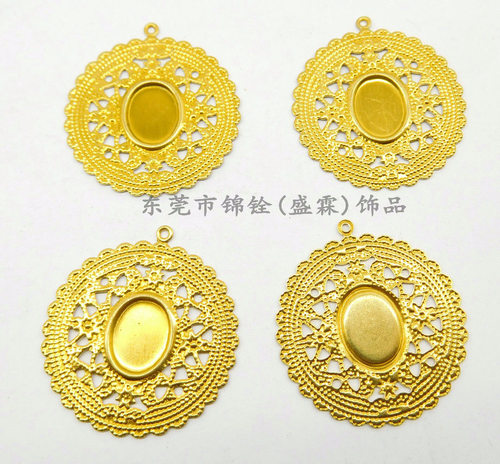 六瓣花片铜花片DIY饰品配件精制通花片444