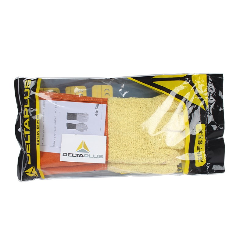 代尔塔EN388EN407EN420芳纶毛圈布耐高温N350防割凯夫拉衬里手套