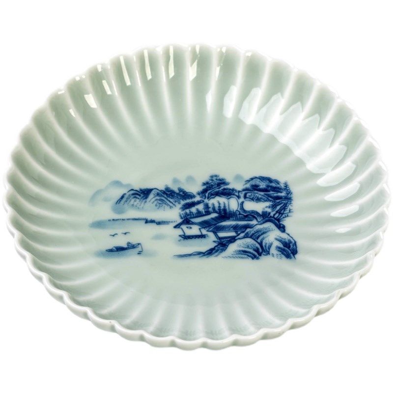 6折清仓 仿古泥青花小托盘壶承茶盘干泡盘复Q古青瓷陶瓷功夫茶具