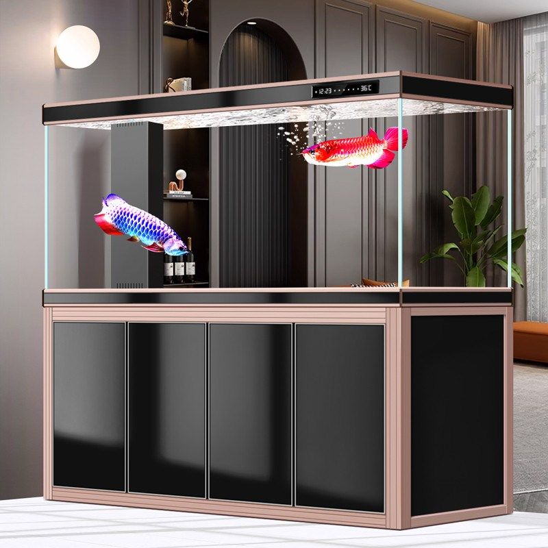 鱼缸客厅中大型底过滤超白水族箱家用落地免换水智能X生态免换厂