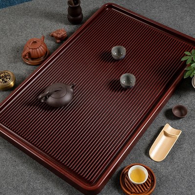 排水式托盘多i种规格茶盘简约家用直供德料紫檀料圆边电木