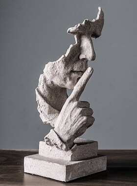 北欧风沉默是金树脂工艺品创意家居D酒柜装饰品办公室摆件客厅摆