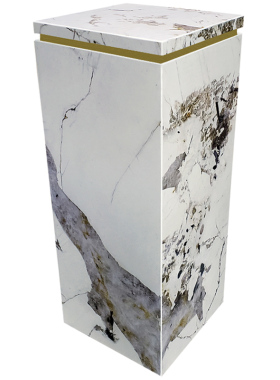 简约轻奢岩板底座摆件别墅玄关客厅落地装饰立柱创Z意摆台基座