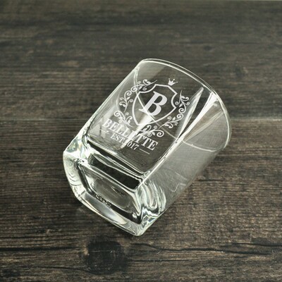 Custom Whiskey Glass, Movnogrammed Whiskey Glasses, Engraved