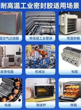 逐鹿s8300h耐高温玻璃胶 耐高温347度工业密封胶烤箱电磁炉用