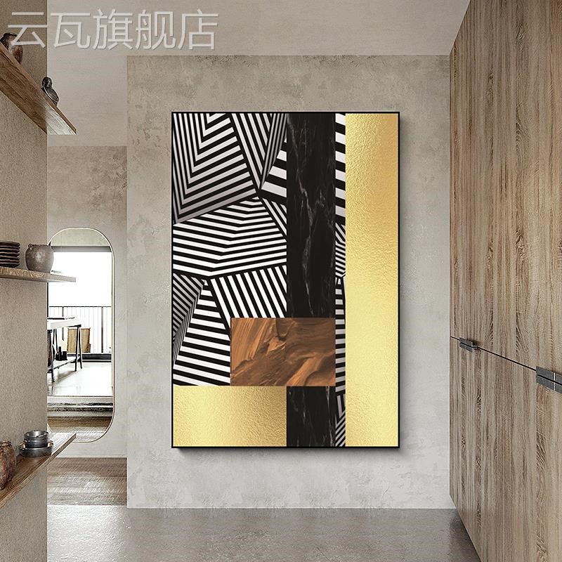 几何规律入户玄关装饰画走廊尽头E过道楼梯间挂画客厅沙发背景墙图片