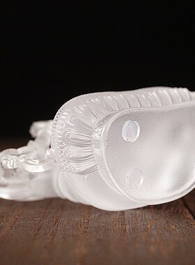 琉璃四臂观音像藏式像白色小号像莲E花底座居家客厅桌面摆件礼盒