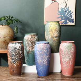 30CM高现代中式插花客厅餐桌卧室桌面玄关装饰花器陶瓷大花瓶摆件