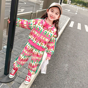 儿童韩版 女童春装 2024新款 洋气女宝宝春季 休闲套装 时髦运动两件套