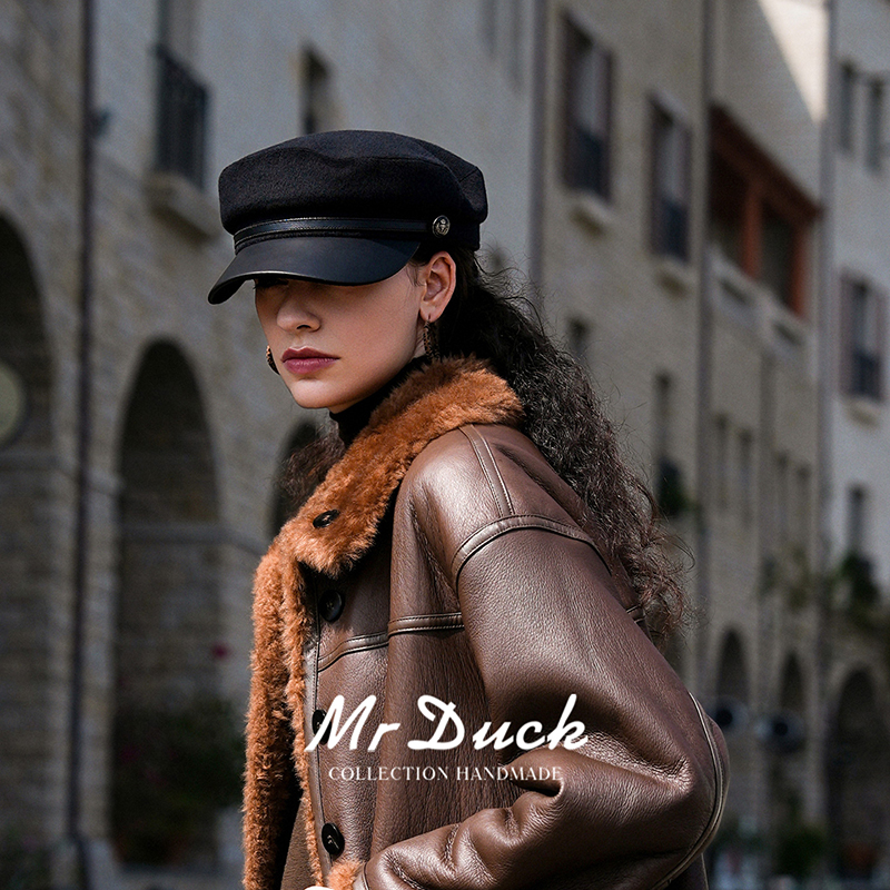 软糯羊毛手工定制平顶鸭舌帽