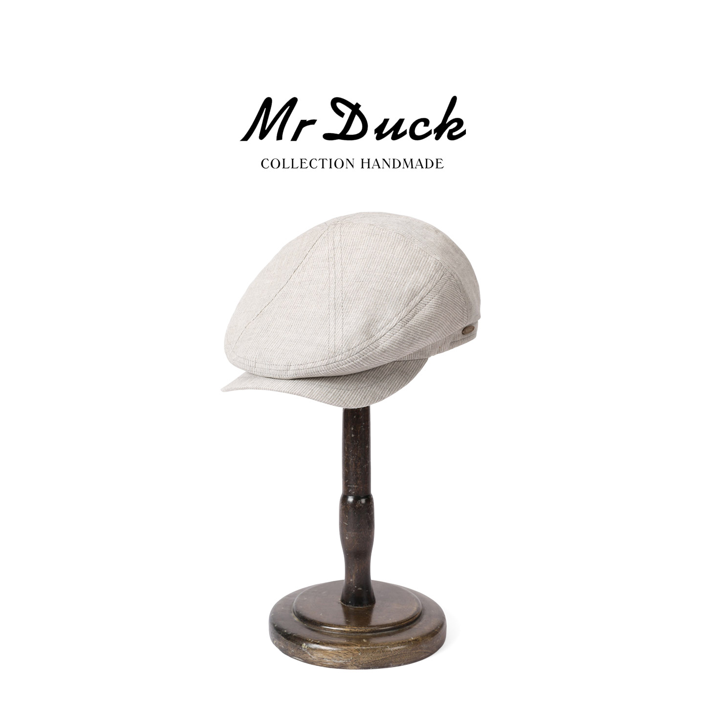 mrduck新品透气亚麻鸭舌帽男款