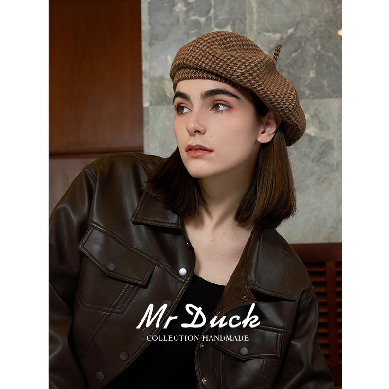 帽子女mrduck法式秋冬