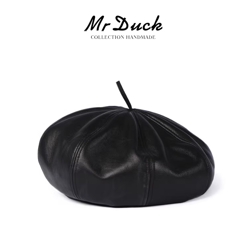 小绵羊皮贝雷帽mrduck复古