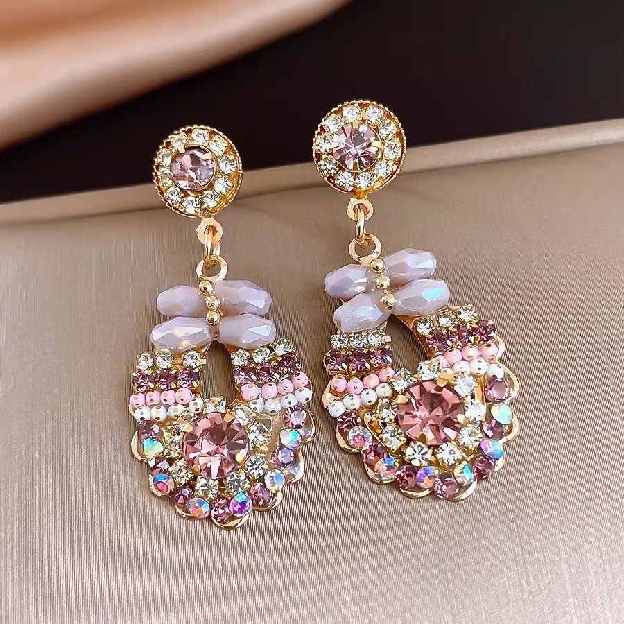 复古镶钻琉璃耳钉女轻奢耳环2026新款爆款高级感中古vintage饰品,饰品/流行首饰/时尚饰品新,耳环,淘宝优惠券,粉丝福利购,淘宝优惠卷
