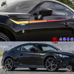 适用于丰田86车贴拉花TRD贴纸斯巴鲁BRZ个性车身彩条贴画装饰7Y