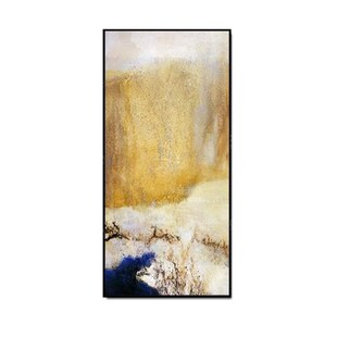 纯手工绘制d油画玄关竖幅墙壁挂画走廊尽头壁画现代简约北欧抽象