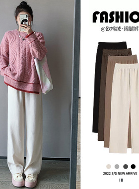 秋冬新款垂感阔腿裤女宽松显瘦拖地裤百搭ins潮