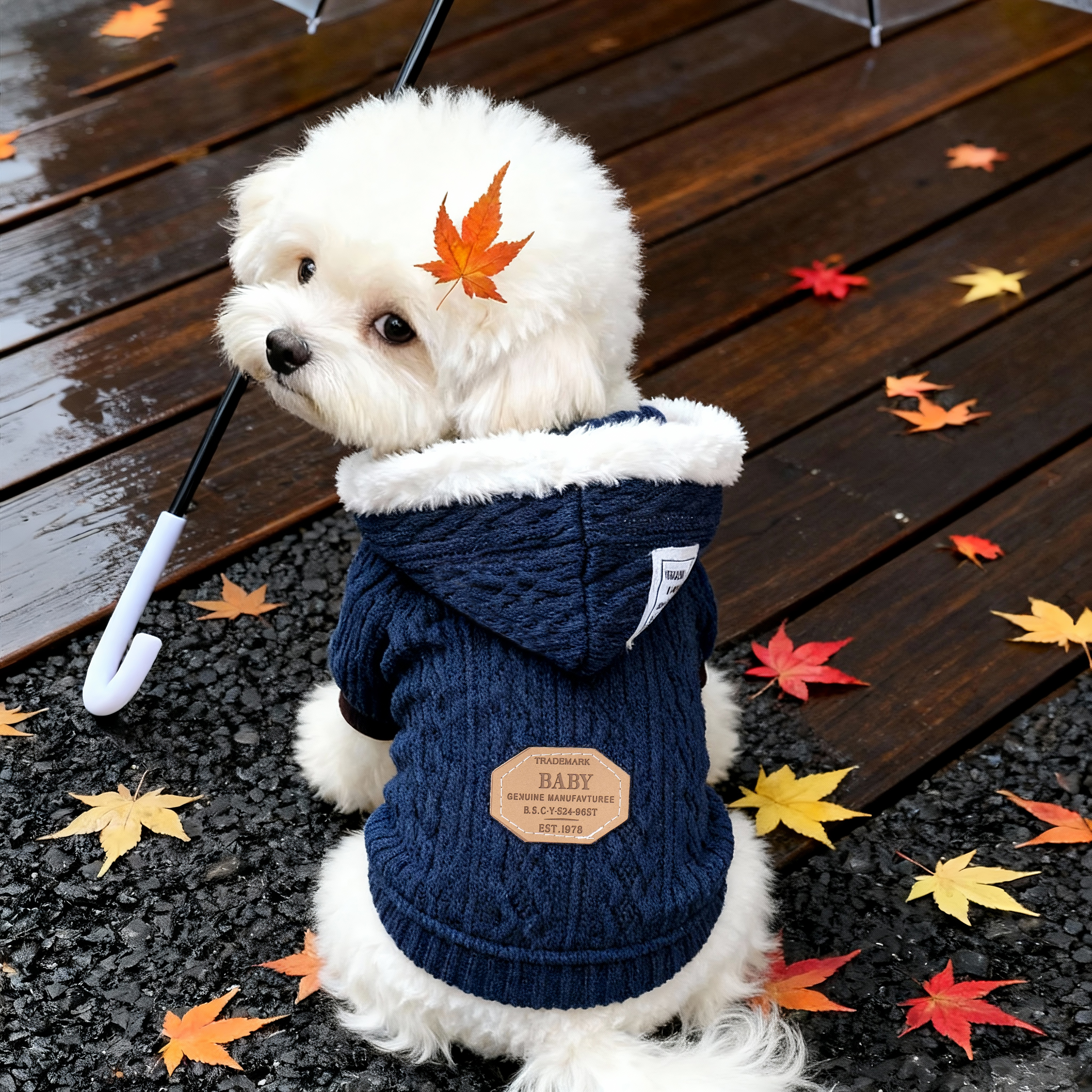 狗狗衣服秋冬款保暖带帽潮牌毛衣