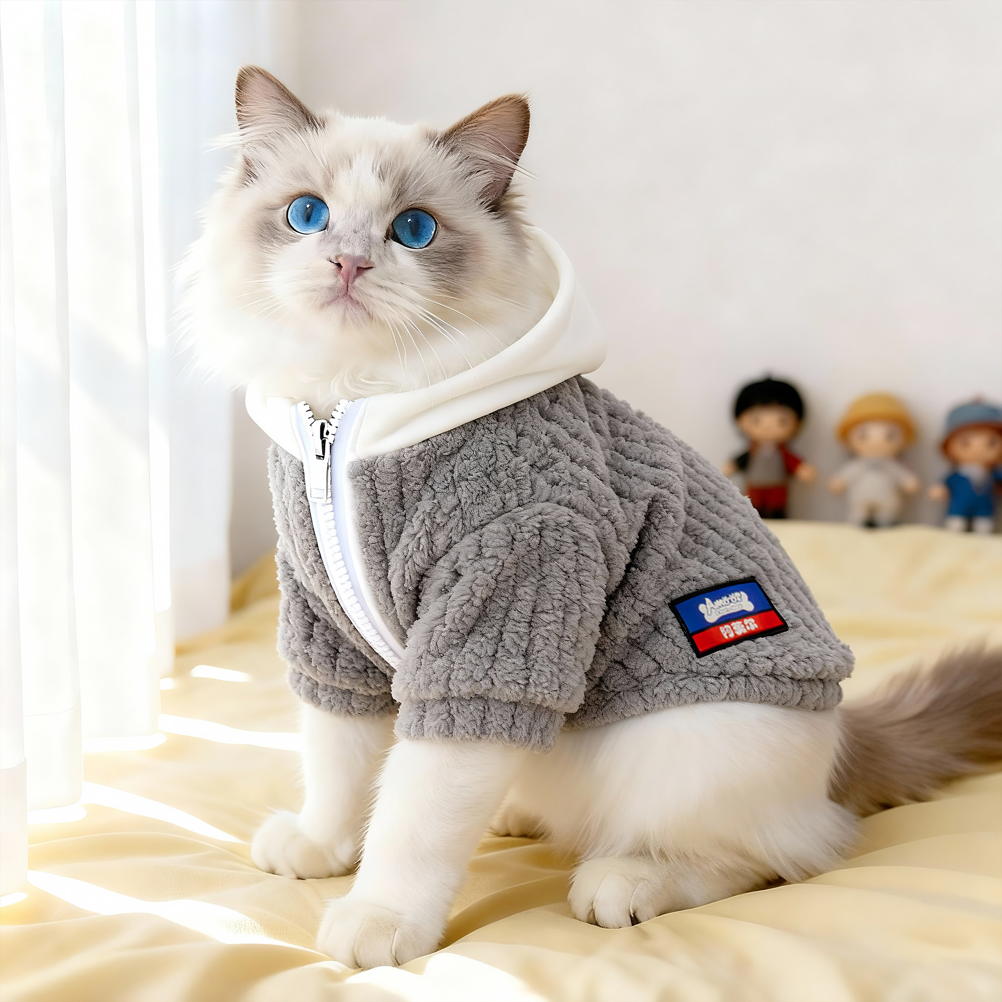 猫咪衣服冬季保暖加厚连帽卫衣英短布偶银渐层宠物狗狗防掉毛棉衣,宠物/宠物食品及用品,狗宠物服装/雨衣,淘宝优惠券,粉丝福利购,淘宝优惠卷