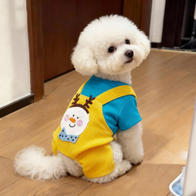 狗狗衣服秋冬保暖加厚雪人四脚衣