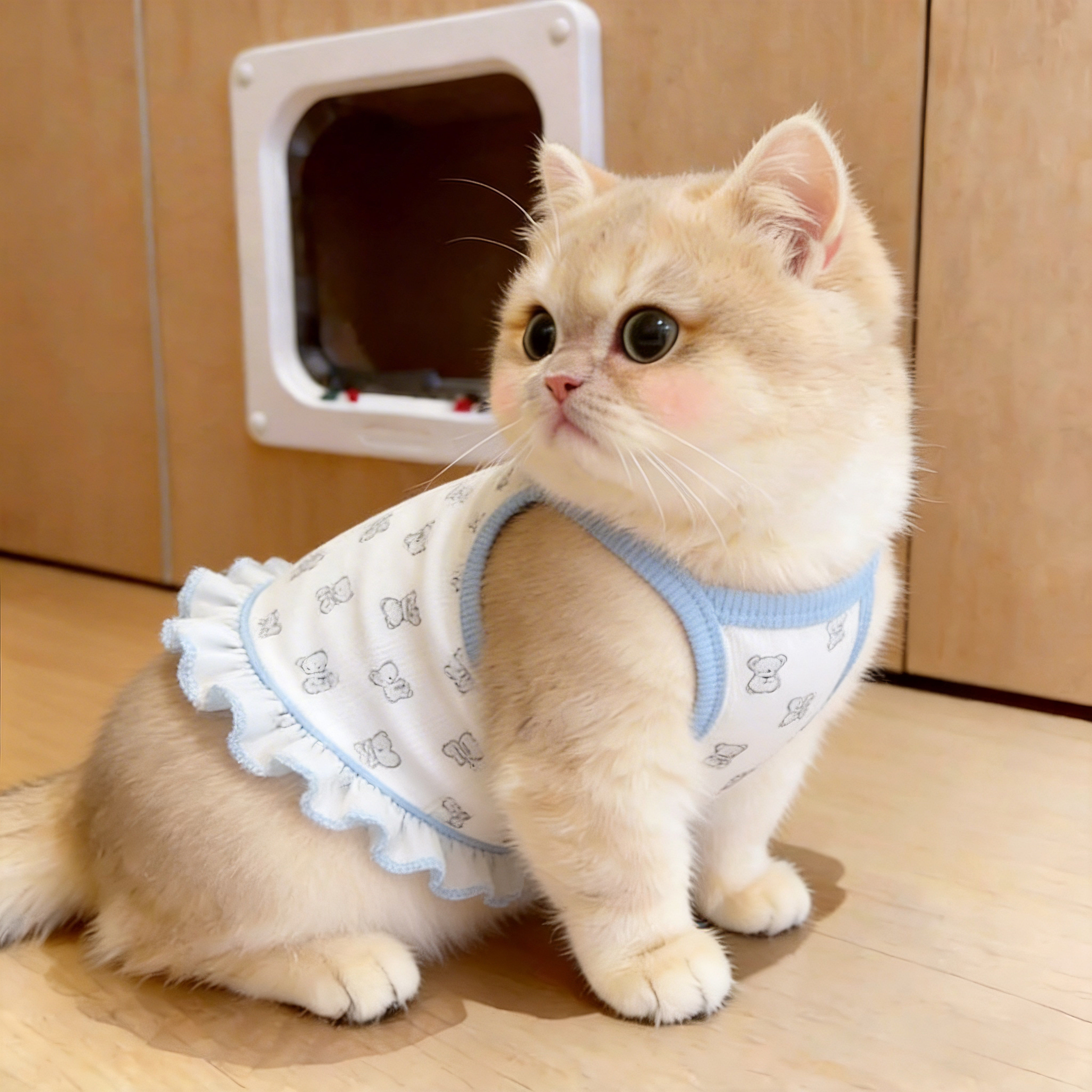 猫咪衣服春夏薄款居家印花吊带可爱透气布偶金渐层狗狗ins风背心