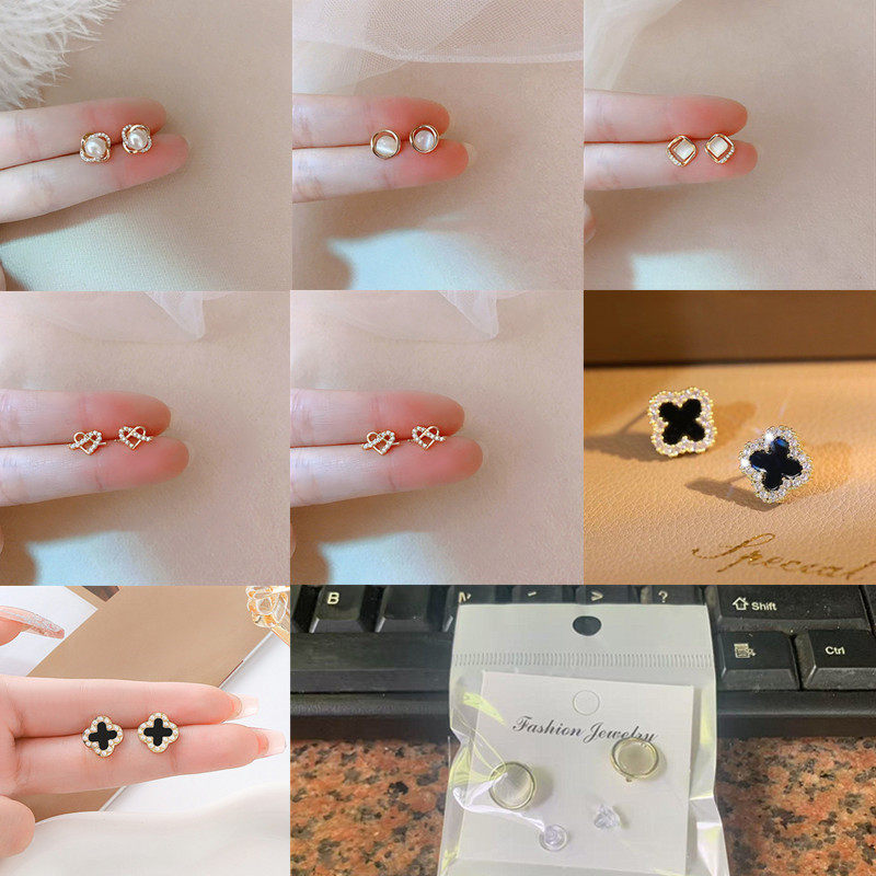 耳钉冷淡风高级感复古时尚百搭珍珠镶耳饰耳环女新款气质个性港风,饰品/流行首饰/时尚饰品新,耳钉,淘宝优惠券,粉丝福利购,淘宝优惠卷