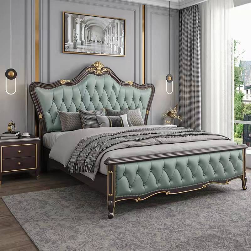 极速美式床轻奢实木双人床1.w8米现代简约软靠储物婚床1.5欧式主