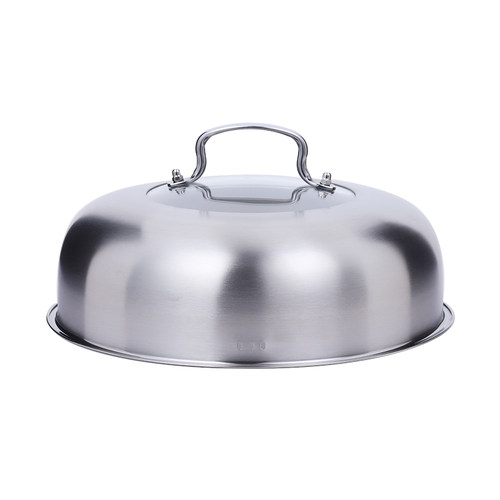 极速蒸锅锅盖e高拱盖不锈钢汤锅手打铁锅盖子26cm28cm30加厚加高