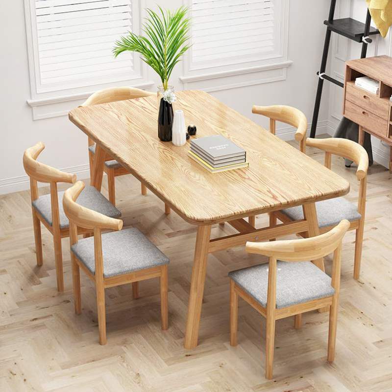 极速北欧餐桌家用小户型现代简约长方形租房桌子家U用饭桌餐桌椅