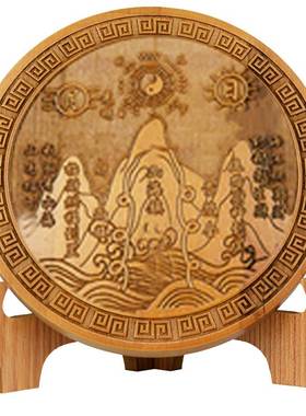 极速桃木山海镇图挂件室内摆件室外家居木雕客厅家W用大门装饰房